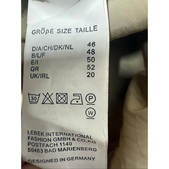 Barbara Lebek Women’s Lightweight Trench Coat Beige Belted Size 16 See Notes - Picture 14 of 16